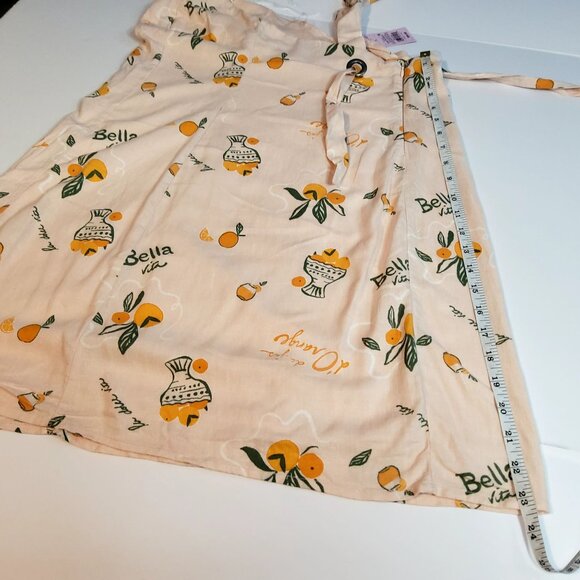 Wild Fable Bella Vista Lemon Print One-Shoulder Dress Size L Rayon & Linen Blend - Picture 8 of 10